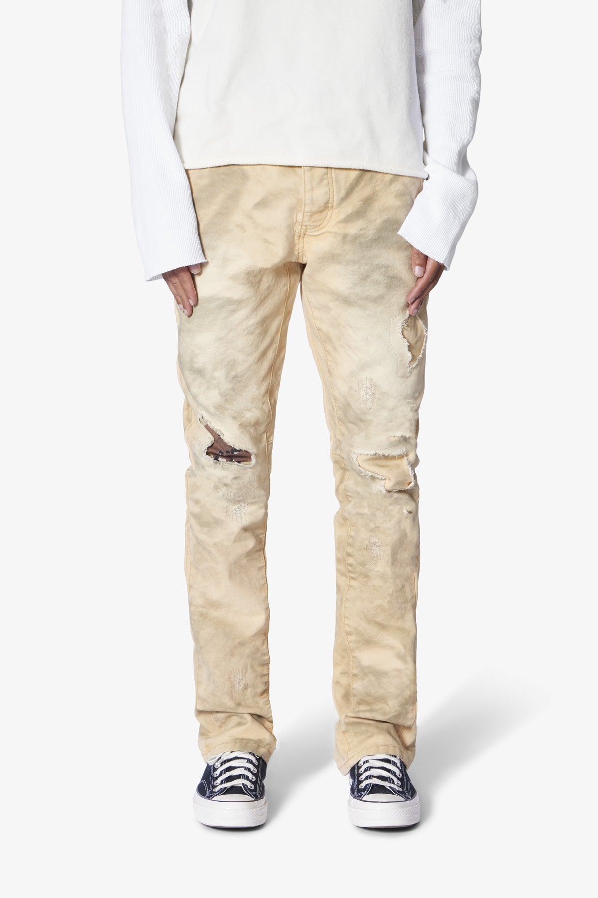 B710 Chino Chip Repaired Denim - Tan