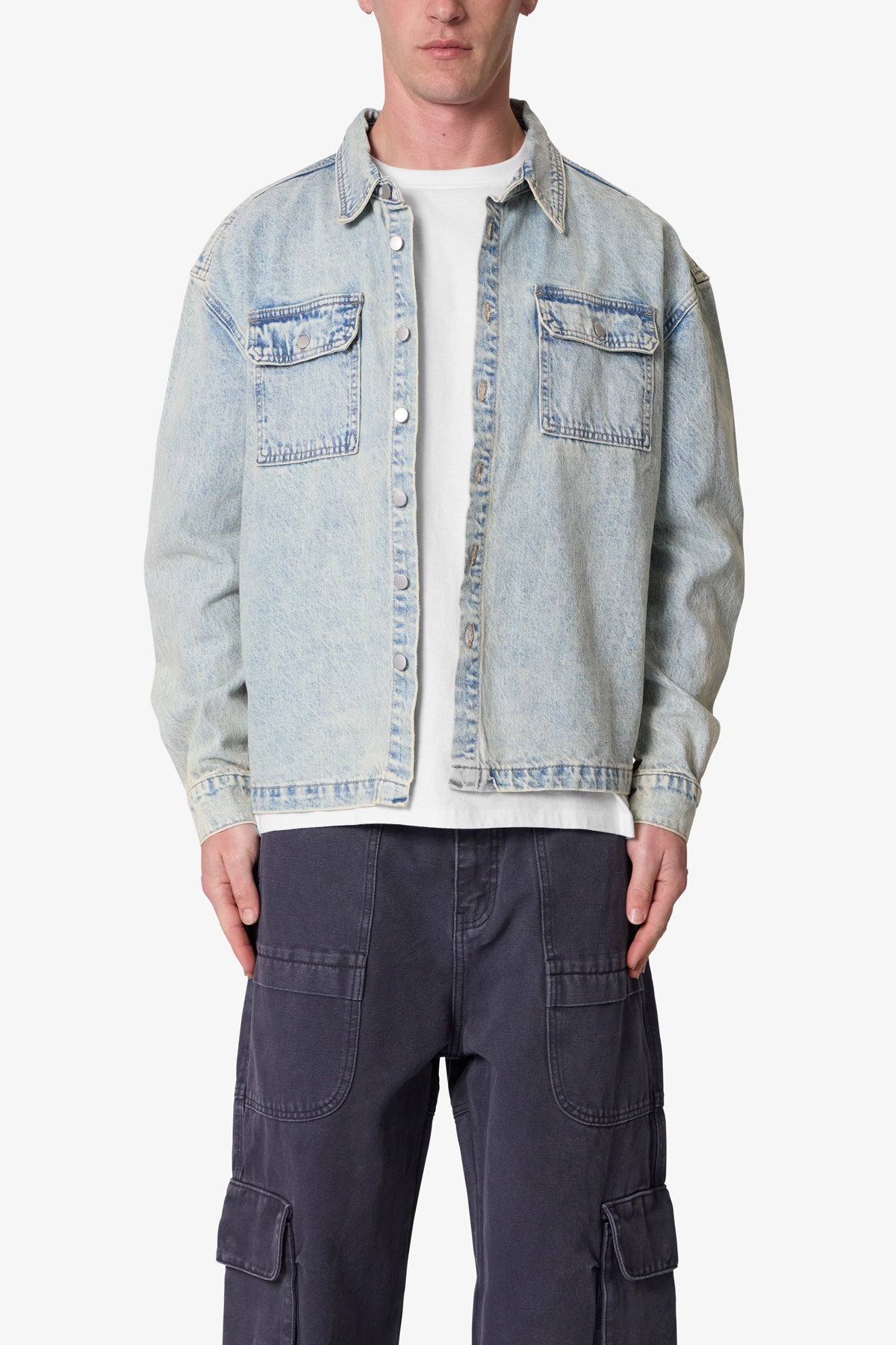 Denim Shirt Jacket - Light Blue