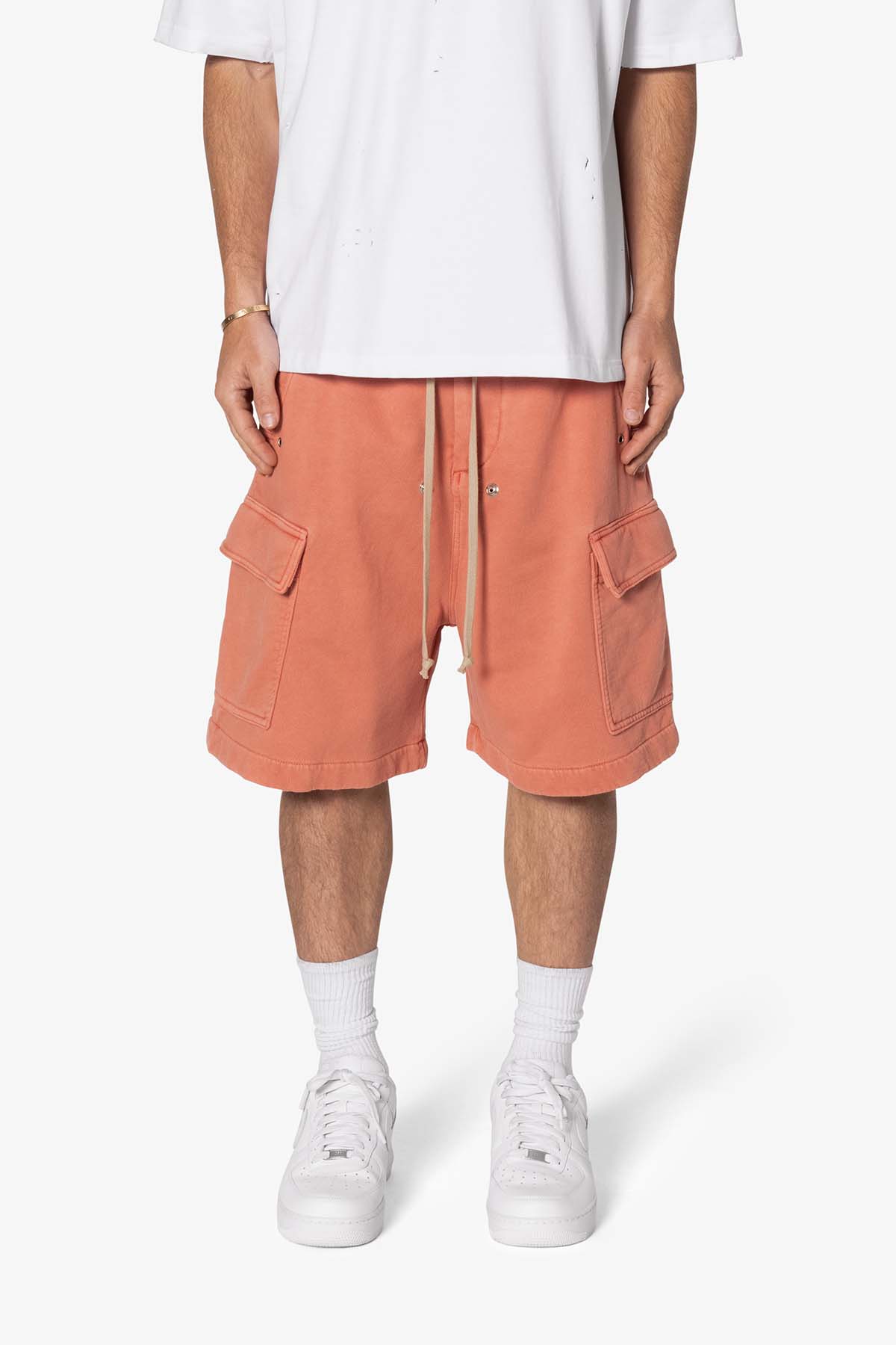 Rave Cargo Fleece Sweat Shorts - Washed Rust