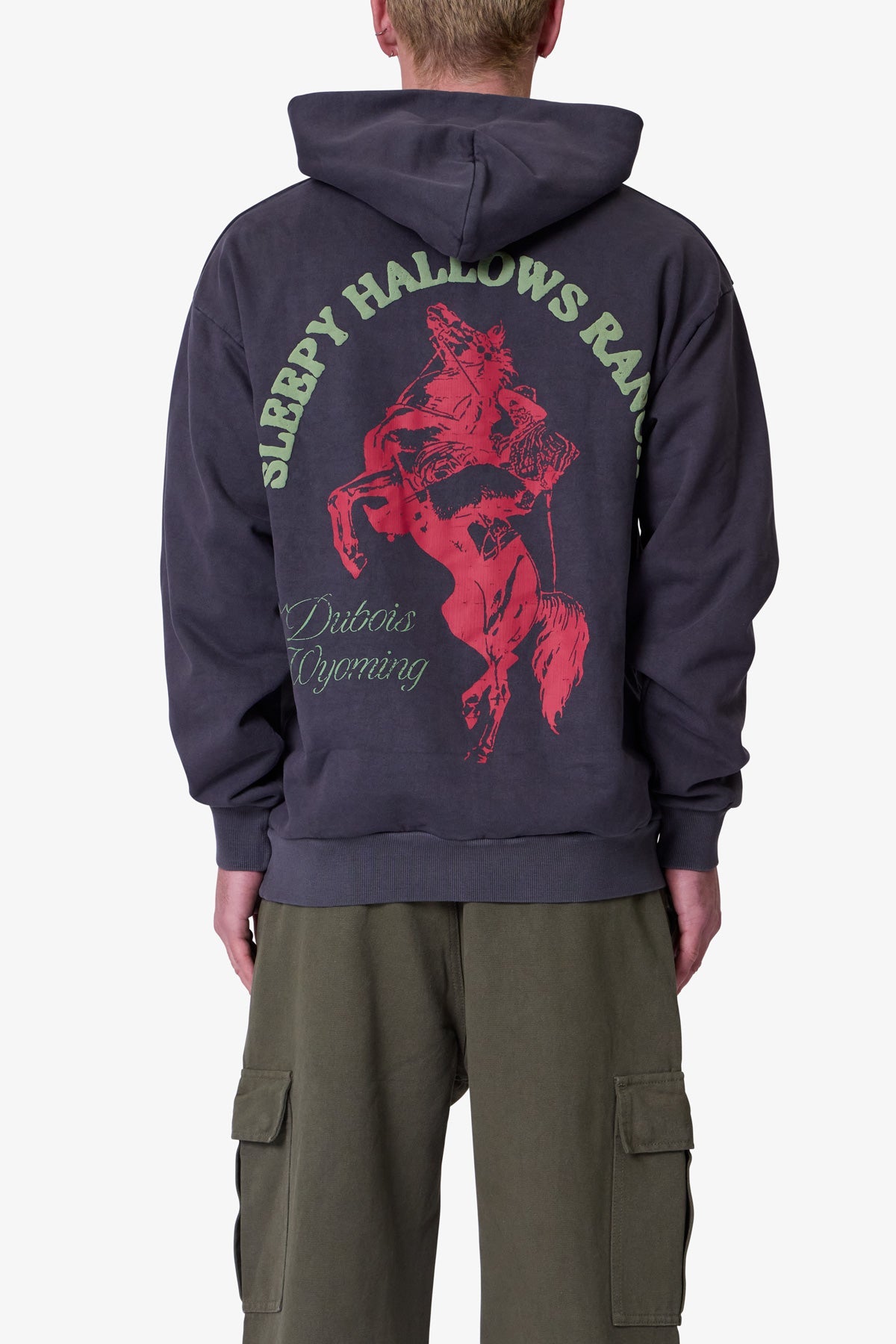 Rearing Horse Hoodie - Washed Black