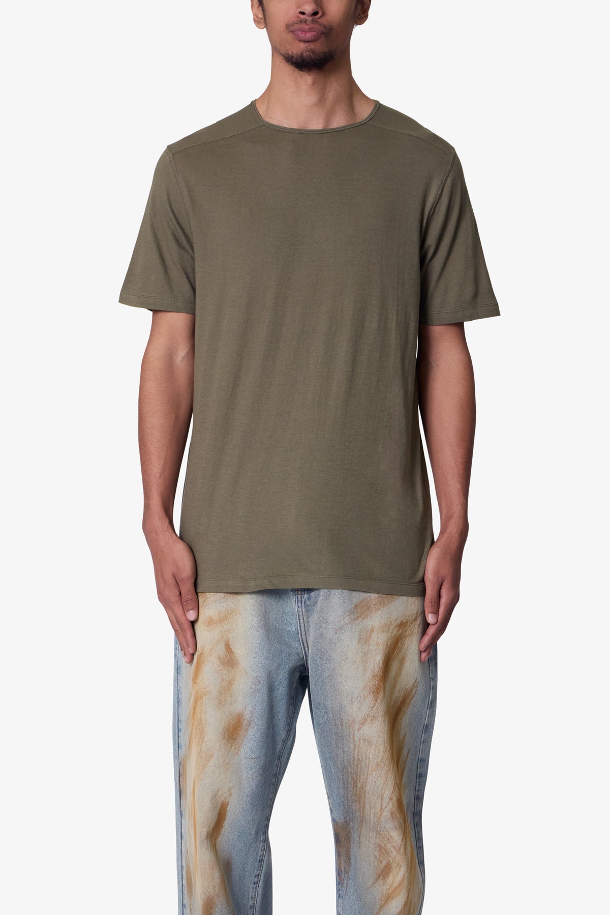 Sheer Crewneck Tee - Olive