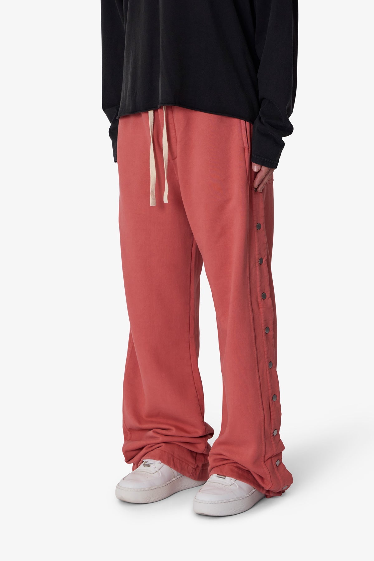 Side Snap Fleece Pants - Rust