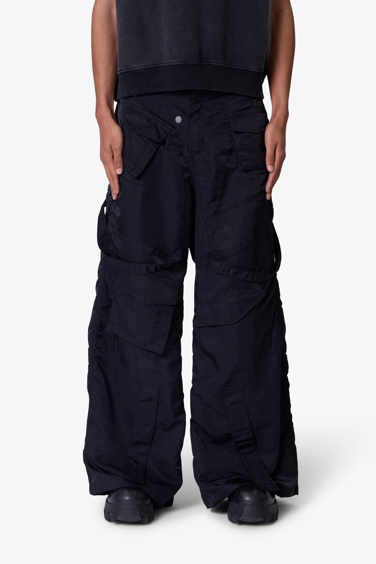 Strapped Up Raver Double Cargo Pants - Black