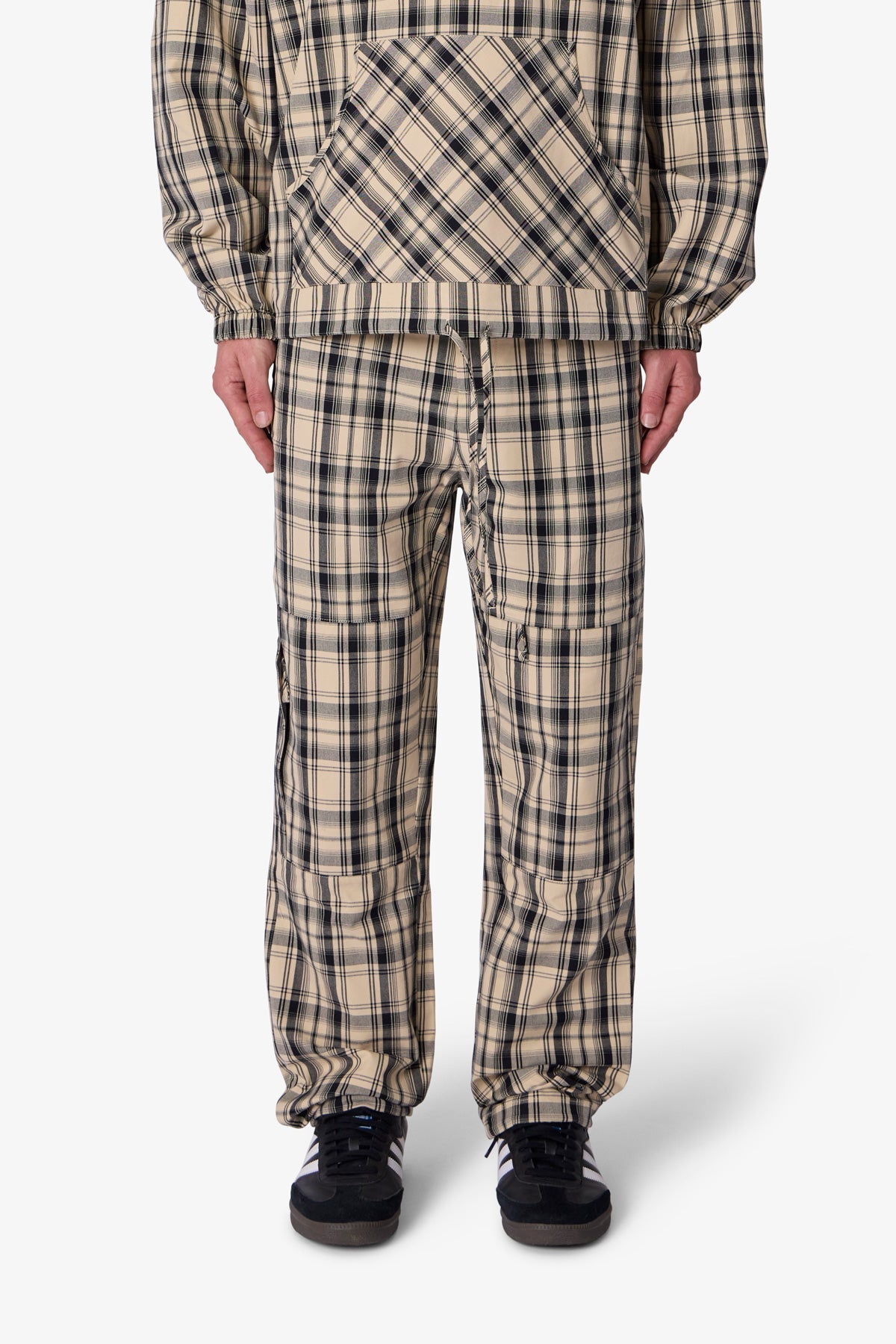 Tartan Print Pants - Cream