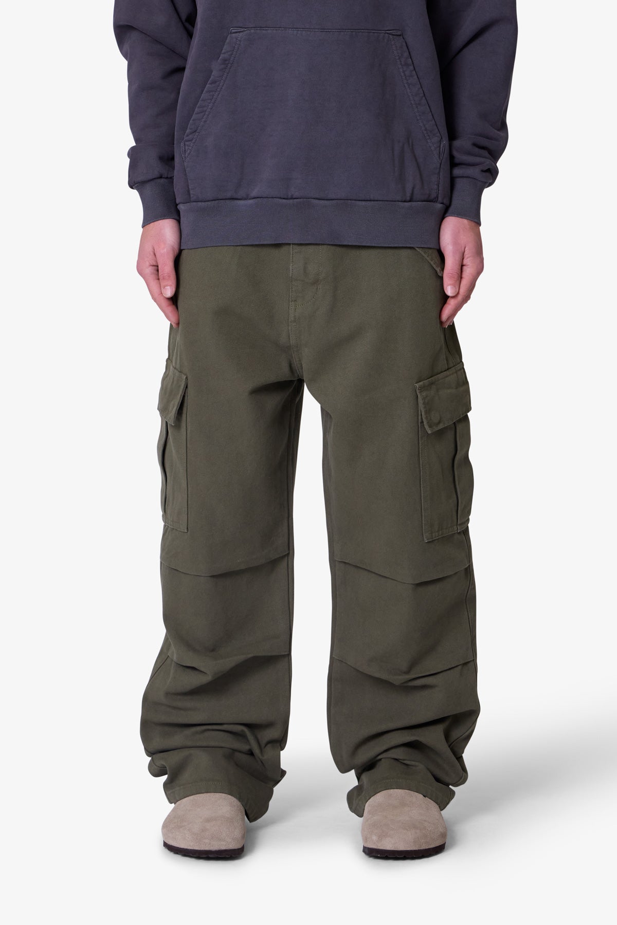 Ultra Baggy Extended Knee Denim - Olive