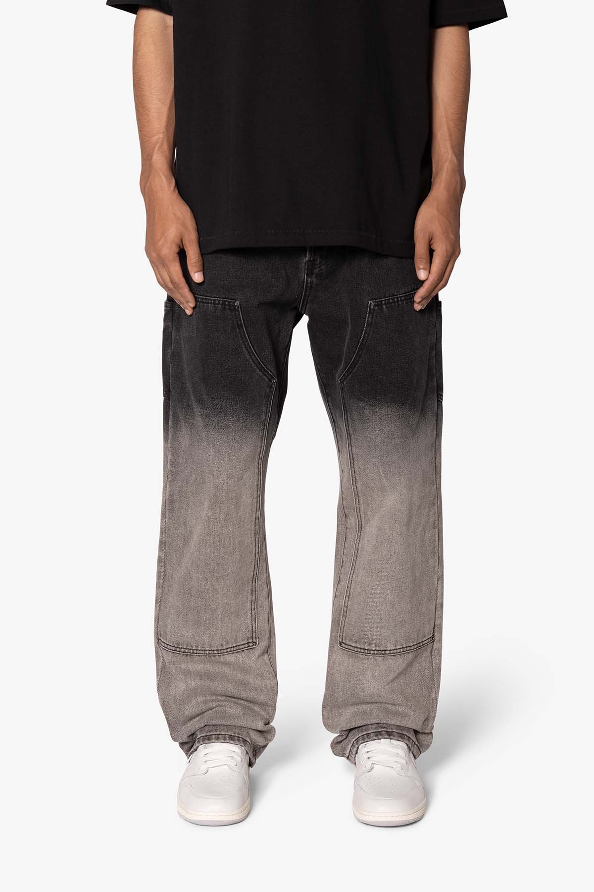 Ultra Baggy Gradient Double Knee Denim - Black/Grey