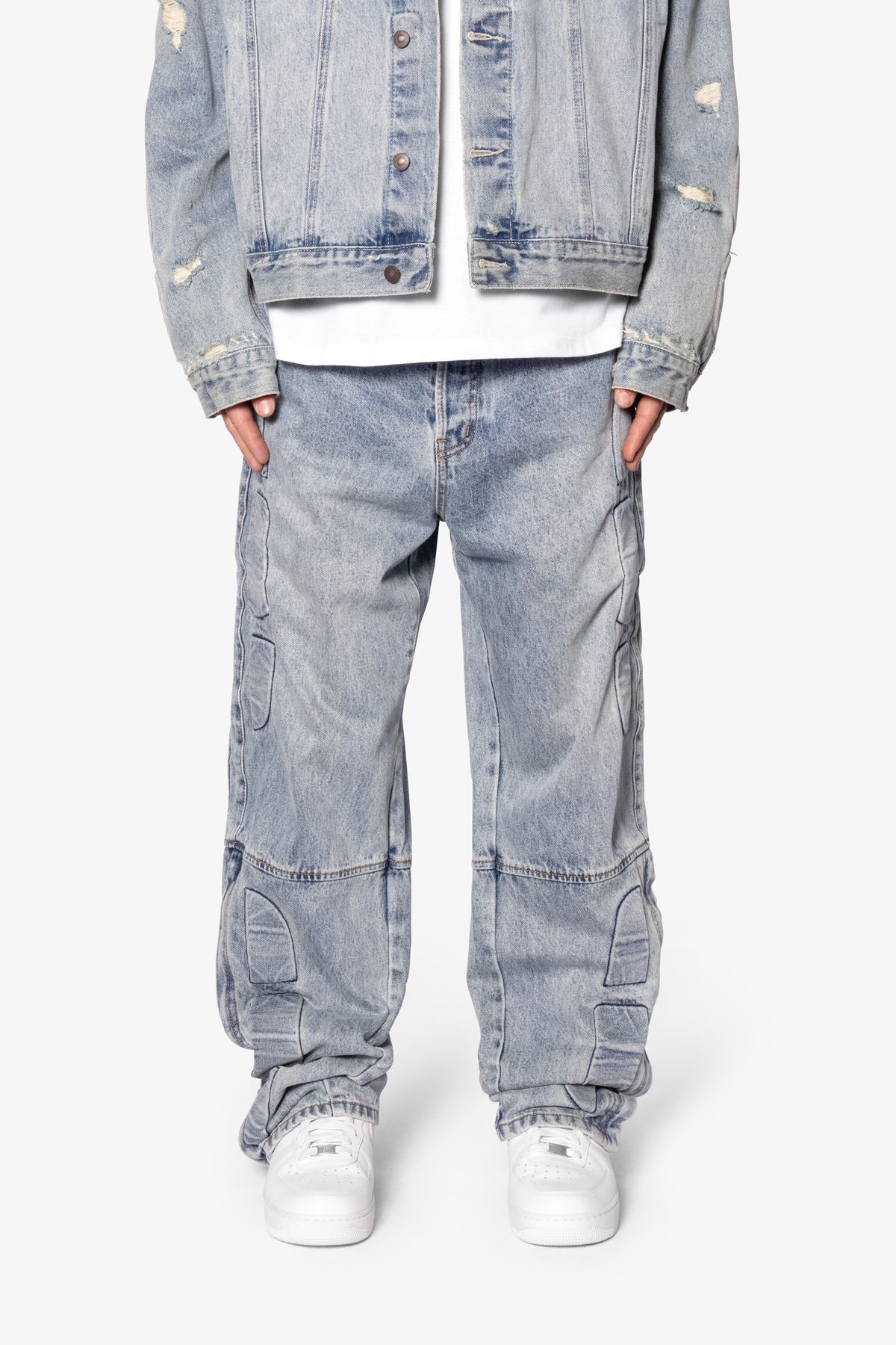 Ultra Baggy Moto Denim - Blue