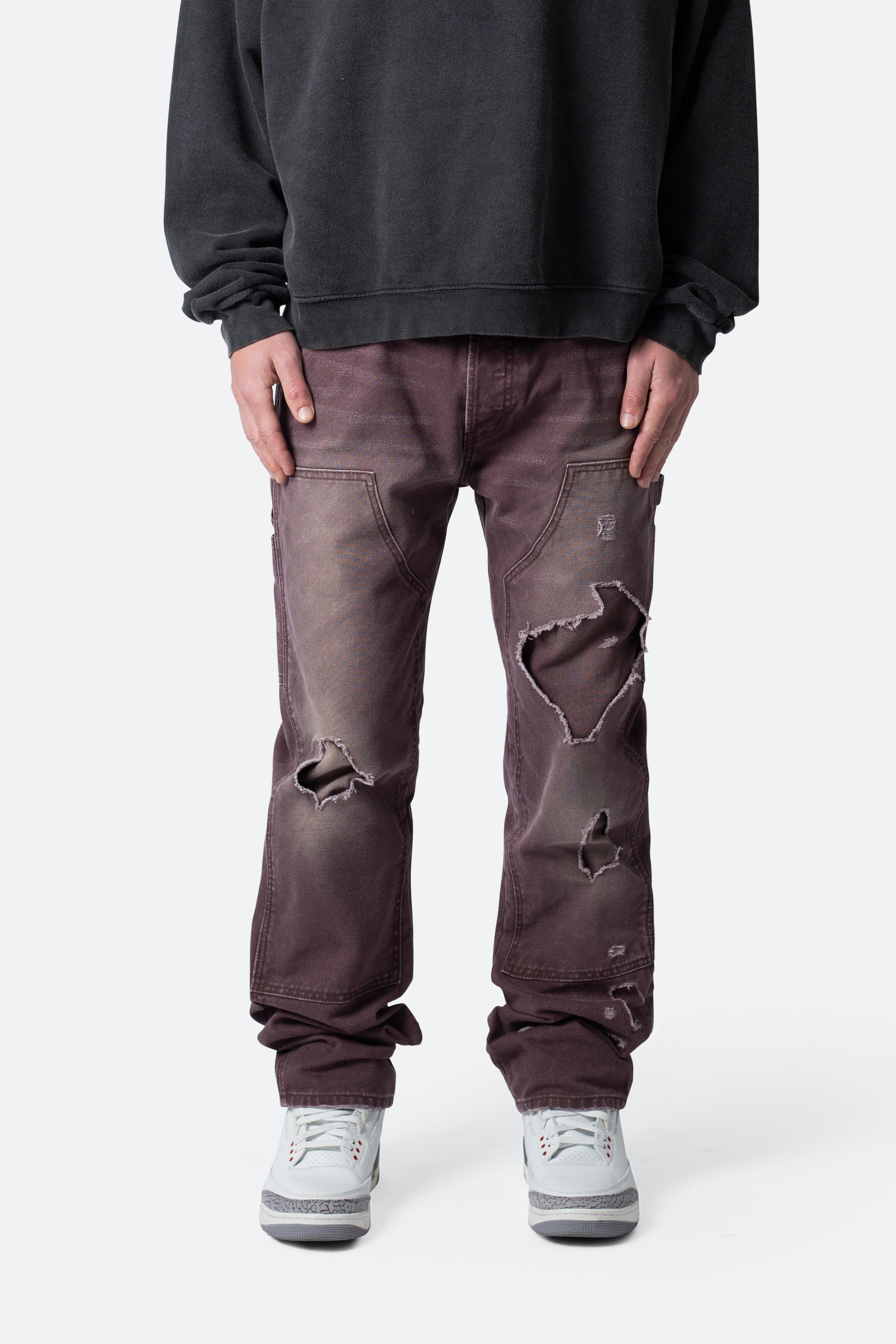 V602 Thrashed Carpenter Pants - Brown