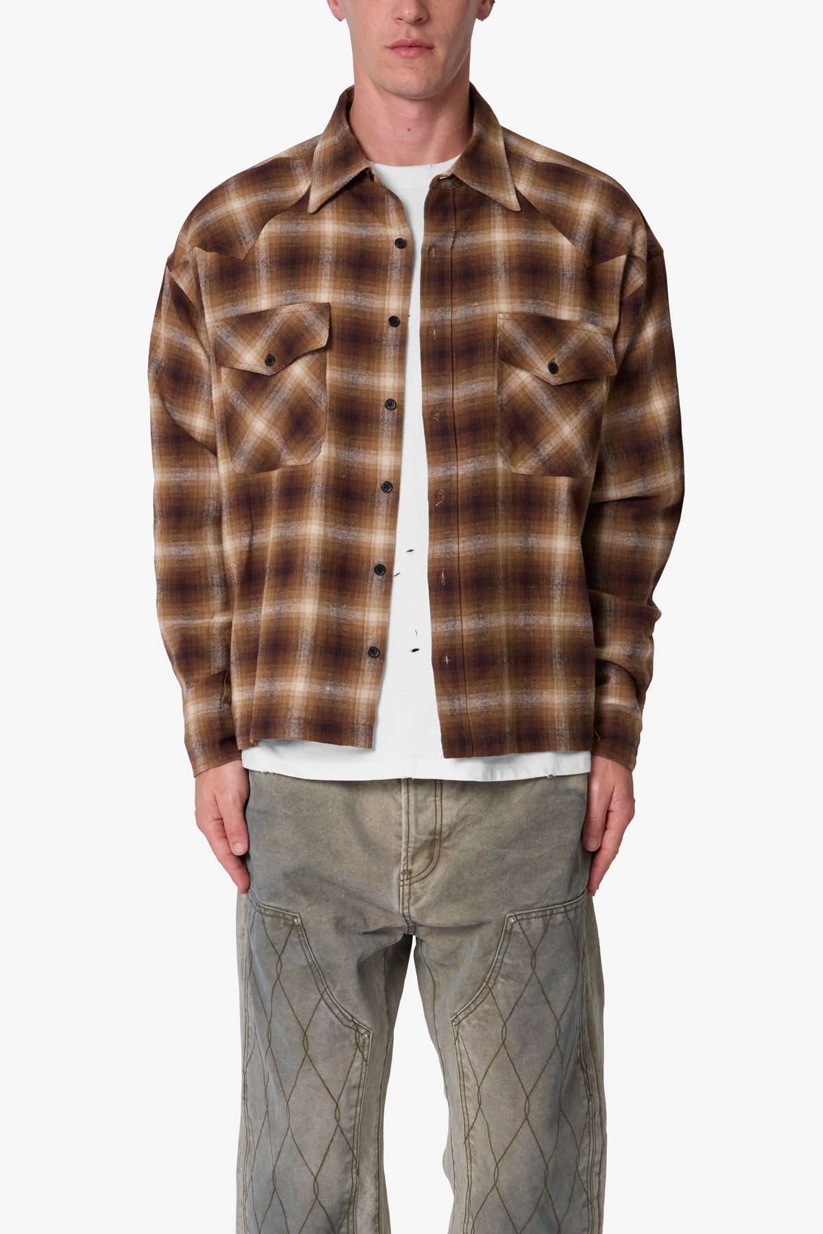 Western Flannel Shirt - Brown