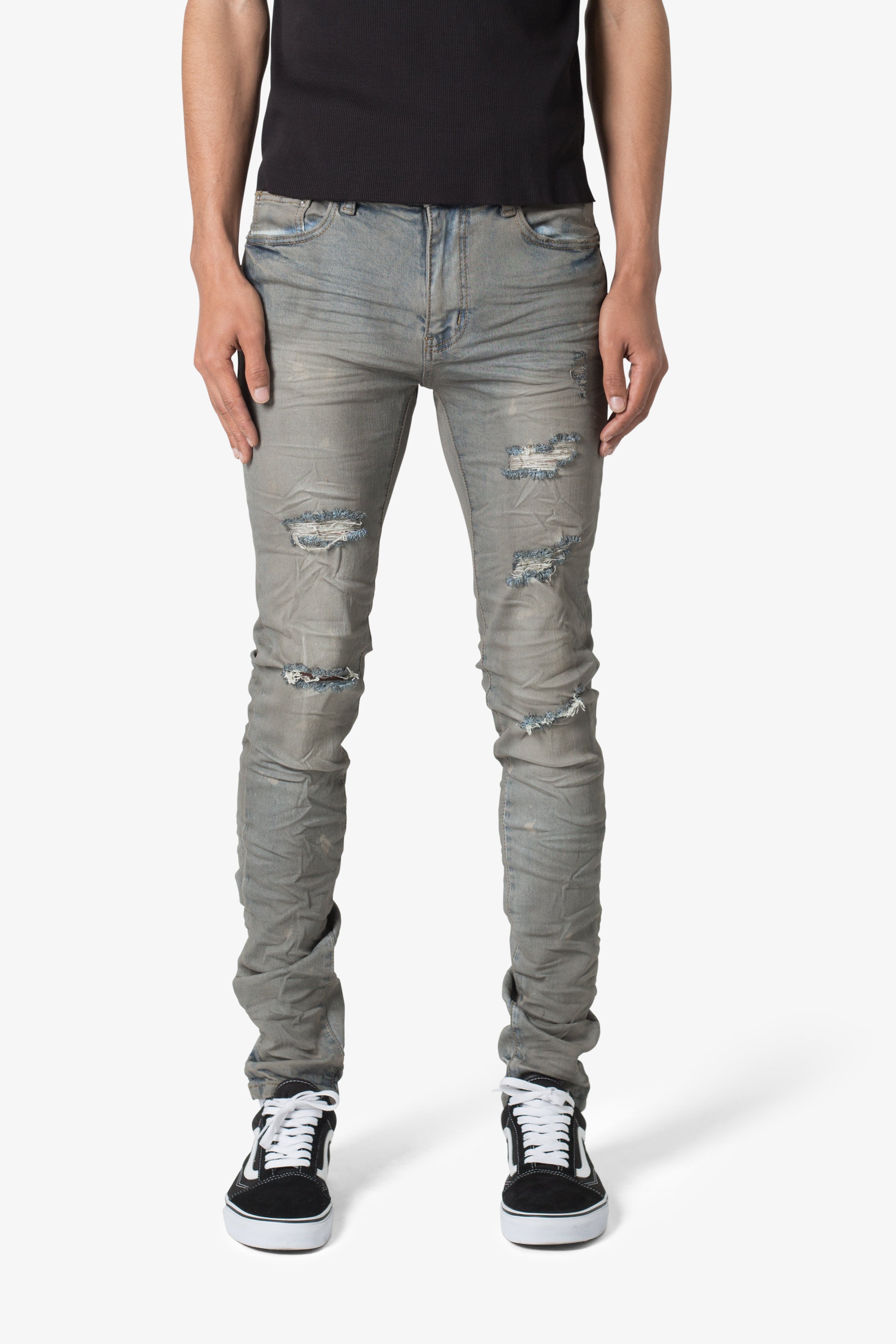 X607 Painted Skinny Denim - Blue